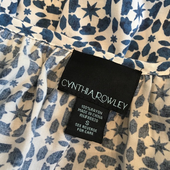 ✨Cynthia Rowley Moroccan Star Print Peasant Blouse - Picture 6 of 6